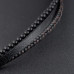Black Leather Bracelet for Men & Boys – Magnetic Clasp Beaded Evil Eye Bracelet with Stainless Steel