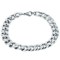 Silver-Plated Stainless Steel Bracelet for Men – Stylish Chain Bracelet for Boys, 8.5 Inches