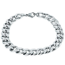 Silver-Plated Stainless Steel Bracelet for Men – Stylish Chain Bracelet for Boys, 8.5 Inches