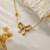 Gold-Plated Bow Necklace Set for Women & Girls – Anti-Tarnish Waterproof Stainless Steel Pendant Chain