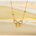 Gold-Plated Bow Necklace Set for Women & Girls – Anti-Tarnish Waterproof Stainless Steel Pendant Chain