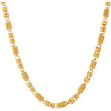 Stylish 1 Gram Gold-Plated Chain for Men & Boys – Brass Designer Necklace | 20 Inches