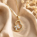 Gold Heart Pendant Necklace for Women & Girls – Butterfly AD Stone Love Charm Locket with Adjustable Chain