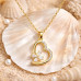 Gold Heart Pendant Necklace for Women & Girls – Butterfly AD Stone Love Charm Locket with Adjustable Chain