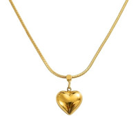 Gold-Plated Heart Pendant Necklace for Women & Girls – Minimalist Fashion Jewellery with Chain