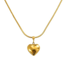 Gold-Plated Heart Pendant Necklace for Women & Girls – Minimalist Fashion Jewellery with Chain
