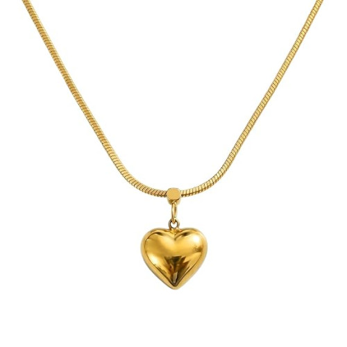 Gold-Plated Heart Pendant Necklace for Women & Girls – Minimalist Fashion Jewellery with Chain