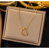 Heart Pendant Gold-Plated Necklace for Women & Girls – Anti-Tarnish Stainless Steel Love Locket