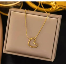 Heart Pendant Gold-Plated Necklace for Women & Girls – Anti-Tarnish Stainless Steel Love Locket