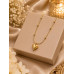 Anti-Tarnish Gold-Toned Heart Pendant Necklace for Women & Girls – Korean Style Beaded Chain