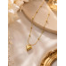 Anti-Tarnish Gold-Toned Heart Pendant Necklace for Women & Girls – Korean Style Beaded Chain