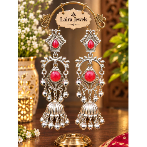 Kashmiri Jhumka Earrings for Women – Traditional Gold-Plated Ethnic Earrings