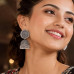 Traditional Lightweight Oxidised Jhumka Earrings for Women – Ethnic Silver-Tone Earrings