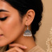 Oxidized Silver Jhumka Earrings for Women – German Silver Bohemian Filigree Bell Earrings