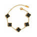Laira Jewels Clover Anti-Tarnish Bracelet for Women & Girls – Gold-Plated Stainless Steel Chain Bracelet