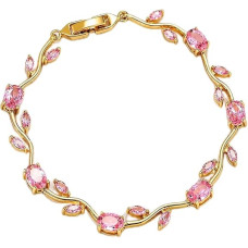 Laira Jewels Elegant Tulip Bracelet for Women & Girls – Gold-Plated Floral Crystal Adjustable Chain Bracelet