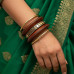 Wooden Statement Bangles for Women – Ethnic Studded Kada Set in Sizes 2–6