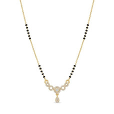 Laira Jewels Gold-Plated Teardrop Mangalsutra for Women – Artificial Stones & Beads