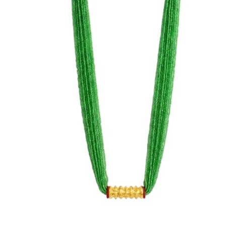 Traditional Nepali Green Tilhari Pote Mala – Gold-Plated Ethnic Mangalsutra Necklace for Women