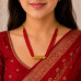 Nepali Pahadi Mangalsutra for Women – Red Maili Tilhari Pote Mala with Gold-Toned Pendant
