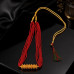 Nepali Pahadi Mangalsutra for Women – Red Maili Tilhari Pote Mala with Gold-Toned Pendant
