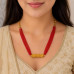Nepali Pahadi Mangalsutra for Women – Red Maili Tilhari Pote Mala with Gold-Toned Pendant
