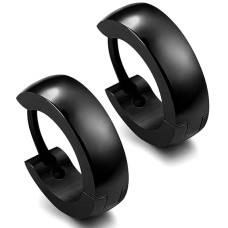 Black Stainless Steel Earrings Set for Men – Stylish Fashion Jewellery Gift for Boys