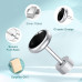 Silver-Plated Stainless Steel Black Tone Stud Earrings for Boys & Men – Single Ear Studs Combo Set in Multiple Sizes