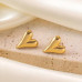 Korean Style Gold Heart Shape Statement Earrings for Women – Modern Designer Metal Studs
