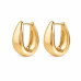 Chic Chunky Oval Huggie Hoop Earrings for Women & Girls – Stylish Gold Bali Korean Fashion Earrings