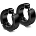 Magnetic Non-Piercing Earrings Set for Men – Black Round Clip-On Punk Style Stainless Steel Studs Combo Pack