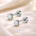 4mm 18K Silver-Plated Stainless Steel Stud Earrings for Men & Boys – White Stone Flat Back Screw Cartilage Earrings