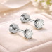 4mm 18K Silver-Plated Stainless Steel Stud Earrings for Men & Boys – White Stone Flat Back Screw Cartilage Earrings