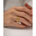 Anti-Tarnish Leaf Open Band Ring for Women & Girls – Adjustable Chunky Statement Ring